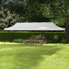 9.5' x 28' Pop Up Canopy Tent, Instant Tent for Parties, Height Adjustable, with Carry Bag and Sand Bags