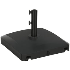 Patio Umbrella Base with Wheels, 53lbs Water or 66lbs Sand Filled, Heavy Duty Outdoor Umbrella Stand Holder, Black