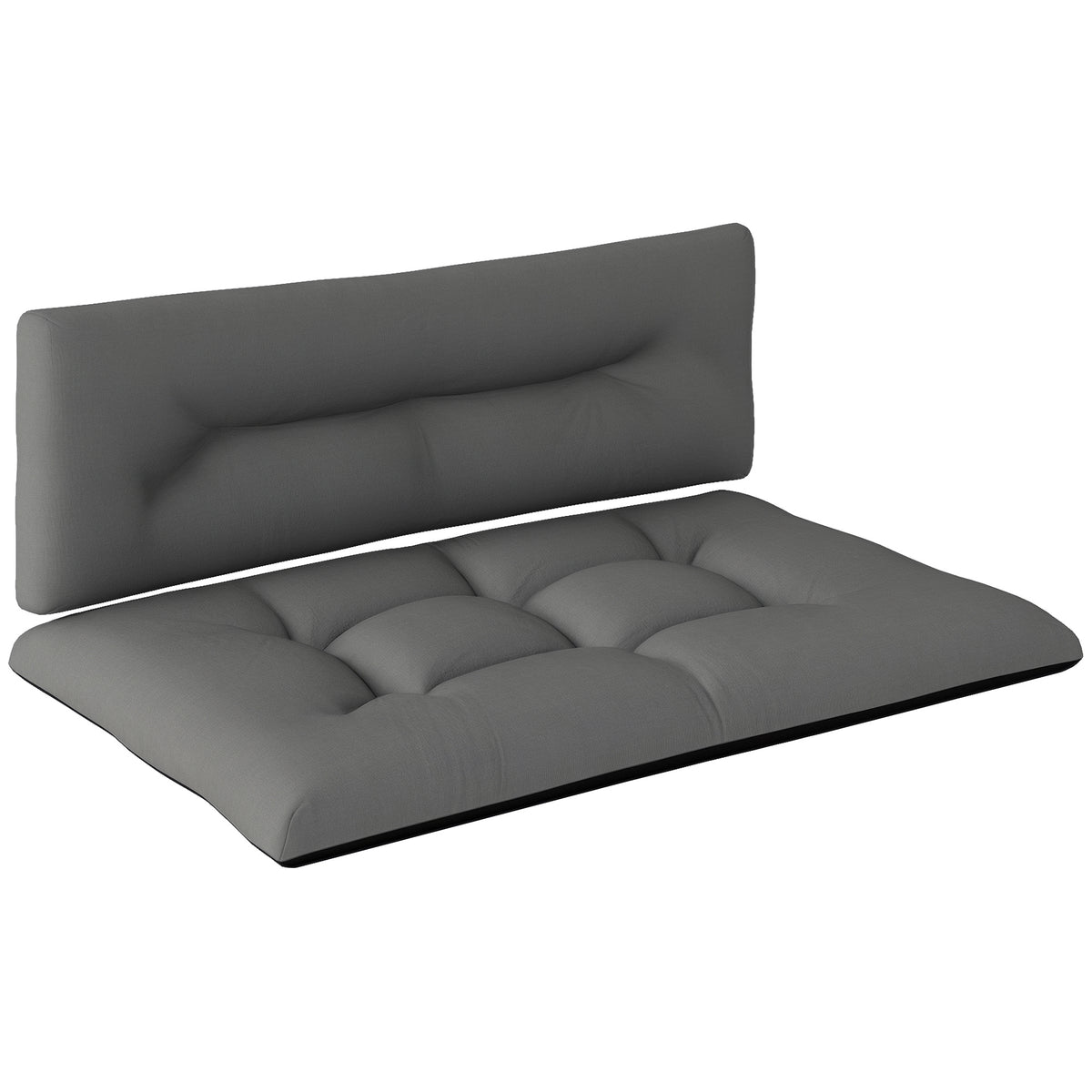 2 Seater Pallet Cushions Outdoor 3.9" Thick Replacement Cushions - Tufted Design for Garden, Patio, Black