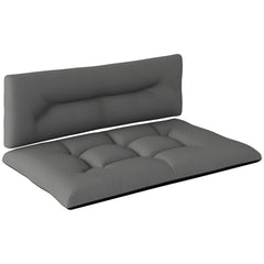 2 Seater Pallet Cushions Outdoor 3.9" Thick Replacement Cushions - Tufted Design for Garden, Patio, Black