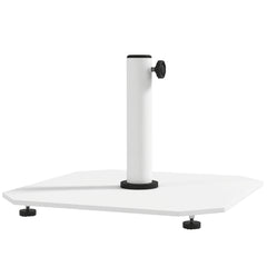 Square Patio Umbrella Base, 41 lbs Metal Umbrella Stand Base with Adjustable Foot Pads, Heavy Duty Patio Umbrella Holder for 1.3"/1.5"/1.9" Umbrella Poles for Outdoor, Lawn, Poolside, White