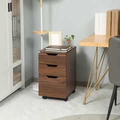 Storage Cabinet Storage Organizer with Caster Wheels, Brown Wood Grain
