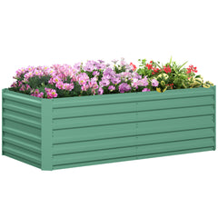 Galvanized Raised Garden Bed, Steel Outdoor Planters with Reinforced Rods, 71" x 36" x 23", Light Green