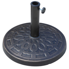 26lbs Heavy Duty Umbrella Base, 17" Umbrella Stand Outdoor Base with Decorative Pattern, for Patio, Outdoor, Swimming Pool, Bronze