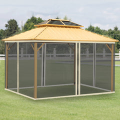 Replacement Mesh Sidewall Netting for 10' x 13' Gazebos and Canopy Tents with Zippers, (Sidewall Only) Cream