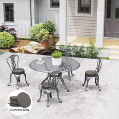Patio Chair Cushions Set of 4 Round Seat Cushions for Dining Bistro Chairs Machine Washable, 15" x 15" x 3", Dark Gray