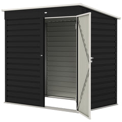 6' x 4' Outdoor Garden Shed, Metal Storage Shed with Lockable Door and Gloves for Backyard Garden Patio, Dark Gray