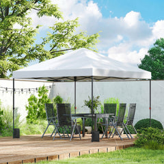 10 x 10 ft Pop Up Canopy Tent with One Push Setup, Outdoor Portable Instant Canopy Shelter w/ Roller Bag, White