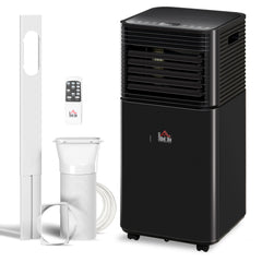 8000 BTU Portable Air Conditioner with Dehumidifier, Cooling Fan, Sleep, Remote, 24H Timer, Auto Off, Black