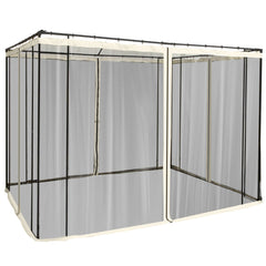 Replacement Mesh Sidewall Netting for 10' x 10' Gazebos and Canopy Tents with Zippers, (Sidewall Only) Cream