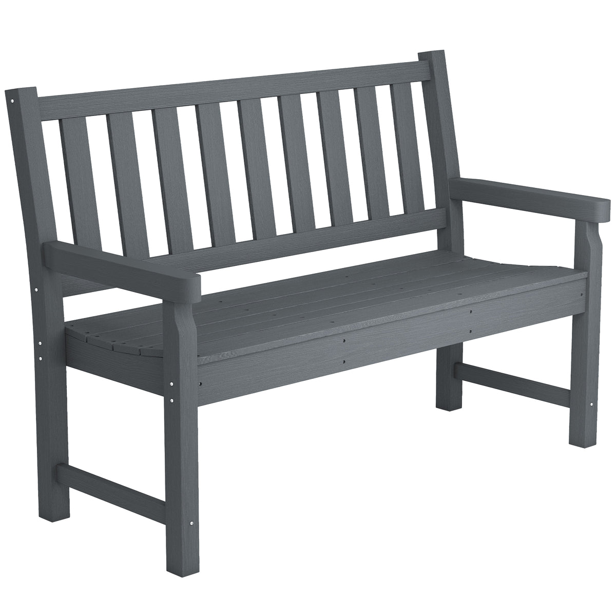 2-Person Garden Bench, HDPE Outdoor Bench with 530 lbs Capacity, Curved Seat for Backyard, Park, Porch, Lawn, Gray