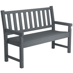 2-Person Garden Bench, HDPE Outdoor Bench with 530 lbs Capacity, Curved Seat for Backyard, Park, Porch, Lawn, Gray