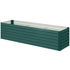 8x2x2ft Galvanized Raised Garden Bed Kit with Safety Edging for Flowers, Herbs and Vegetables, Green