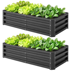 Galvanized Raised Garden Bed, 4' x 2' x 1' Metal Planter Box, for Growing Vegetables, Flowers, Herbs, Succulents, Gray