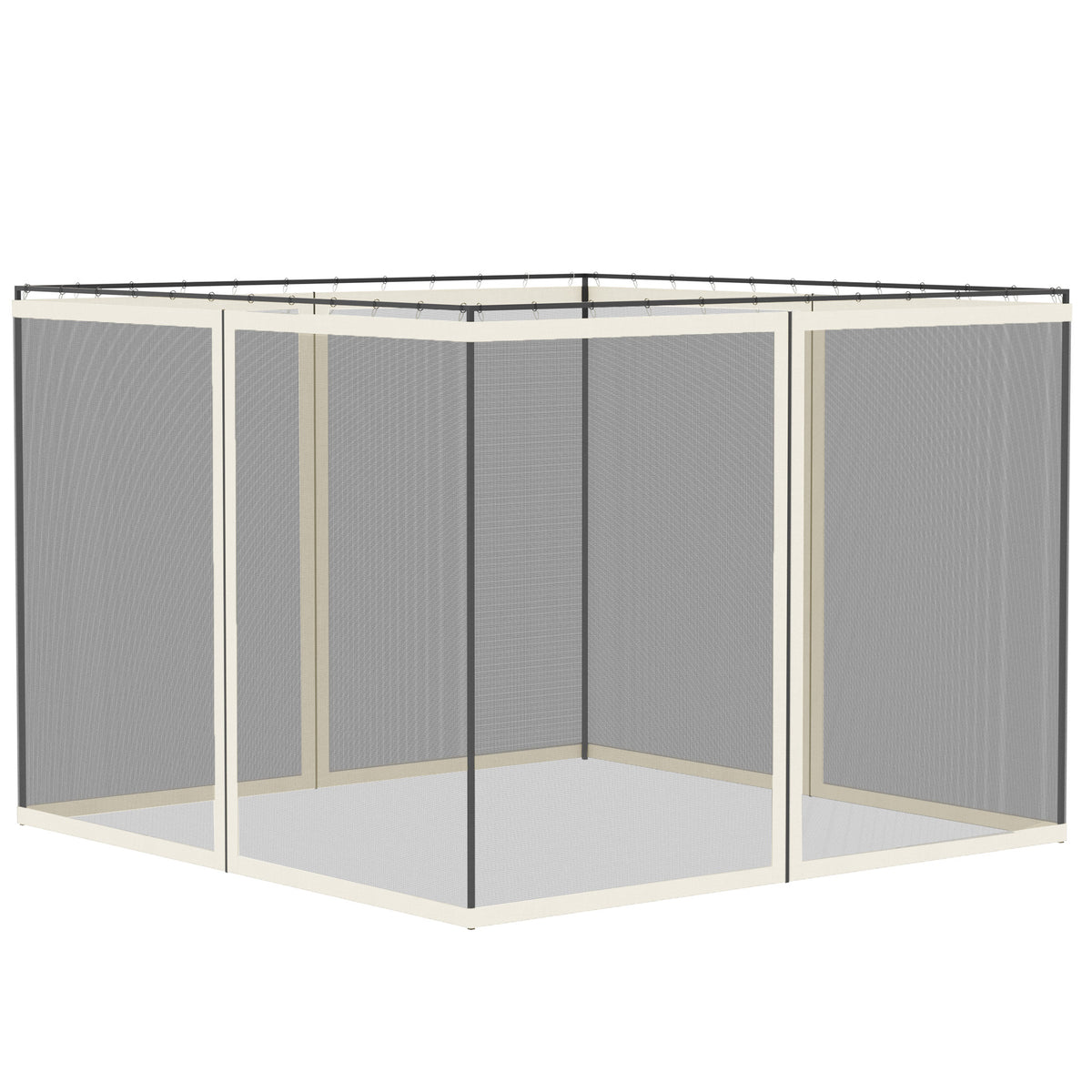 Replacement Mesh Sidewall Netting for 10' x 10' Gazebos and Canopy Tents with Zippers, (Sidewall Only) White