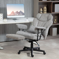 396lbs. Big and Tall Office Chair, Executive Office Chair with Footrest, Lumbar Support, and Reclining Function, Gray