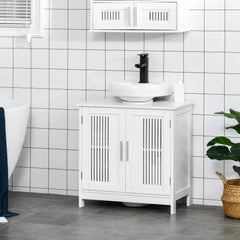 Under Sink Pedestal Storage Bathroom Cabinet, White