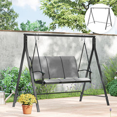 Metal Porch Swing Stand, Heavy Duty Swing Frame, Hanging Chair Stand Only, 528 LBS Weight Capacity, for Backyard, Patio, Lawn, Playground, Black