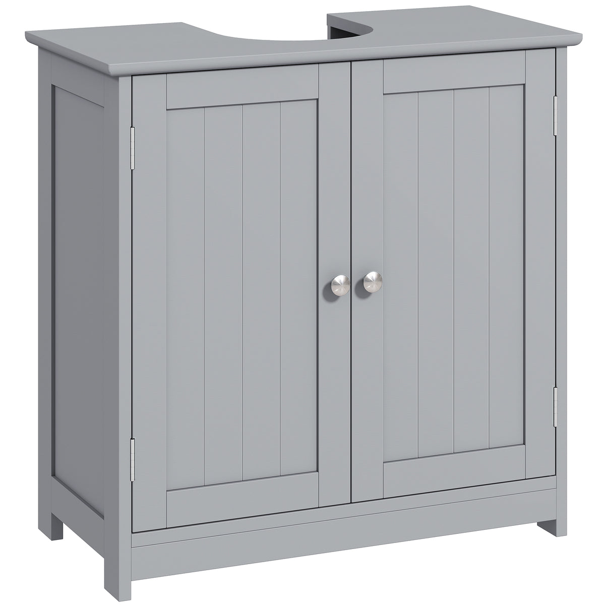 Pedestal Sink Storage Cabinet, Bathroom Sink Cabinet with U-Shape Cut-Out and Adjustable Shelf, Gray