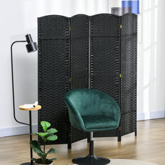 Folding Room Divider Screen 4 Panel 5.6 ' Tall Privacy Screen Freestanding Room Partition for Home Office, Black