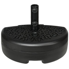 Half Round Umbrella Base, Sand or Water Filled Half Patio Umbrella Stand Holder for Lawn, Deck, Backyard and Garden, 40lb Capacity Water or 46lb Capacity Sand, Fit 1.5"or 2" Pole, Black