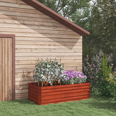 Galvanized Raised Garden Bed, Steel Outdoor Planters with Reinforced Rods, 71" x 36" x 23", Dark Brown