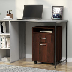 Mobile Storage Cabinet Organizer with Drawer and Cabinet, Printer Stand with Castors, Brown