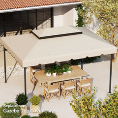 Model 84C-101 or 84C-144 13' x 10' Gazebo Replacement Canopy, Gazebo Top with Double Vented Roof (TOP ONLY), White