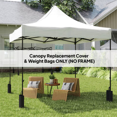 10' x 10' Replacement Canopy Top for Pop Up Canopy Tent with 4 Sand Bags, UPF50+ Protection, White
