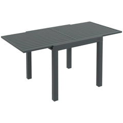 Expandable Patio Table, Outdoor Dining Table for 4-6 with Aluminum Frame for Garden, Lawn, Balcony Terrace, Gray