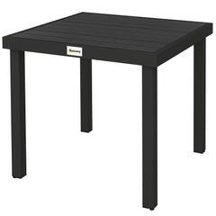 Patio Dining Table for 4, Rectangular Aluminum Outdoor Table for Garden Lawn Backyard, Black