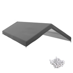 20' x 10' Carport Replacement Canopy for Model 84C-207WT or 84C-386V00WT with Ball Bungee Cords, Gray (Only Cover)
