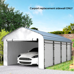 Carport Replacement Sidewall Panel for 10' x 15' Carports, UPF50+ Waterproof Replacement Side Wall Cover, White