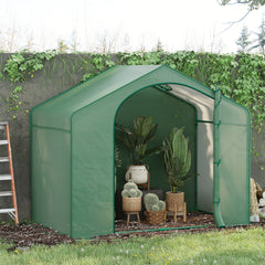6' x 3' x 5' Portable Walk-in Greenhouse, PE Cover, Steel Frame Garden Hot House, Zipper Door, Top Vent for Flowers, Vegetables, Saplings, Tropical Plants, Green
