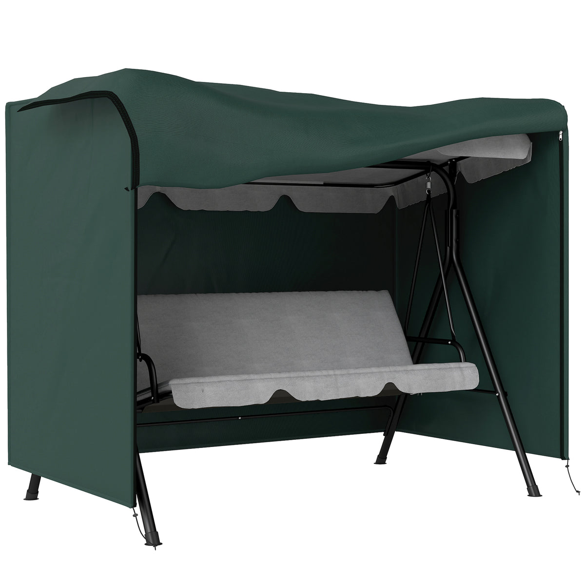 Outdoor Patio Hammock Porch Swing Cover with UV, Water, & Dust Fighting Material, 81" x 49" x 65", Dark Green
