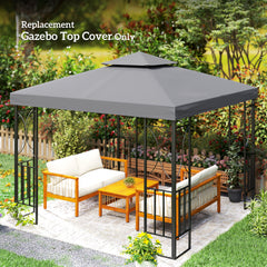 Gazebo Replacement Canopy for Model 01 -0153, 2-Tier Top Cover for 9.8' x 9.8' Gazebo, Charcoal (TOP ONLY)