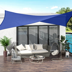 16' x 20' Sun Shade Sail Canopy Outdoor Shade Sail Cloth for Patio Deck Yard with D-Rings and Rope Included, Blue