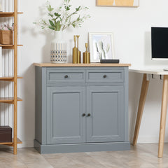 Sideboard Buffet Cabinet, Coffee Bar Cabinet with 2 Drawers and Double Door Cupboard for Kitchen, Living Room, Entryway, Dark Gray