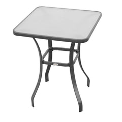 27" Square Bistro Table Garden Dining Table Outdoor Tempered Glass Table