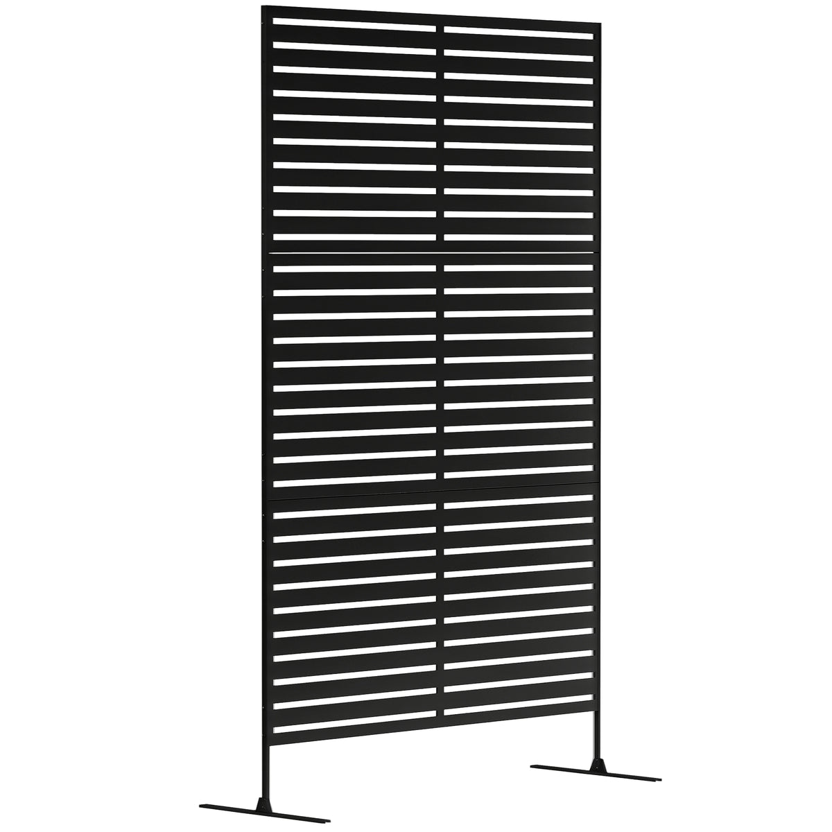Decorative Privacy Fence Screen, Metal Outdoor Privacy Screen Climbing Plant Trellis with Stand, 78" H x 48" W, Black