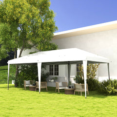 10' x 19.2' Outdoor Gazebo Pop Up Canopy Party Tent with Carrying Bag, White