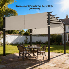 2 Pcs Pergola Replacement Canopy, UV Protection Pergola Shade Cover, Easy to Install, for 10 x 12ft Pergola, Khaki