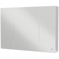 Bathroom Mirror Cabinet with Light, Bathroom Storage Cupboard with USB Charge, Adjustable Shelf, 35.5"W x 25.5"H, White