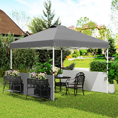 10' x 10' Pop Up Canopy Tent with 2 Half Sidewalls, UV50+ Instant Sun Shelter with Wheeled Carry Bag, Dark Gray