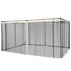 Replacement Mesh Sidewall Netting for 10' x 13' Gazebos and Canopy Tents with Zippers, (Sidewall Only) Cream