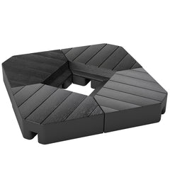 Offset Umbrella Base Outdoor Umbrella Weights, 132 lb. Capacity Water or 176 lb. Capacity Sand, Black