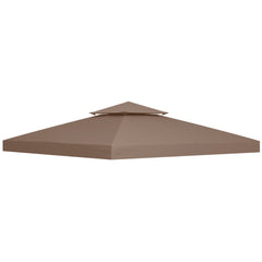 Gazebo Replacement Canopy for Model 01 -0153, 2-Tier Top Cover for 9.8' x 9.8' Gazebo, Coffee (TOP ONLY)