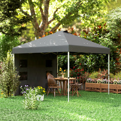 10' x 10' Pop Up Canopy Tent w/ Sidewall, UPF50+ Height Adjustable Instant Sun Shelter w/ Storage Pockets, Dark Gray