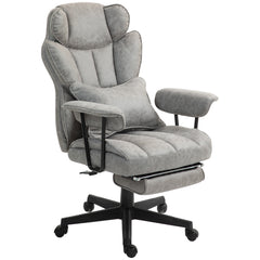 396lbs. Big and Tall Office Chair, Executive Office Chair with Footrest, Lumbar Support, and Reclining Function, Gray