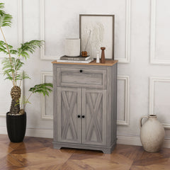 Farmhouse Sideboard Storage Cabinet with Doors and Drawer for Kitchen, Living room, 23.5"x11.75"x34.5", Gray